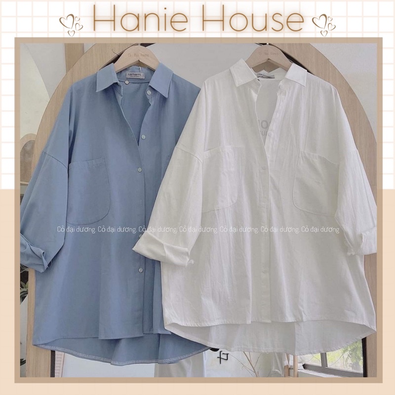 Áo sơ mi oversize túi ngực ulzzang hot trend 2022 [Hanie House]