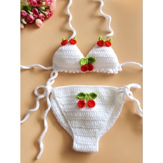 Bikini đi biển cho bé Handmade❤️ ( mẫu hoa quả)[không kèm phụ kiện]