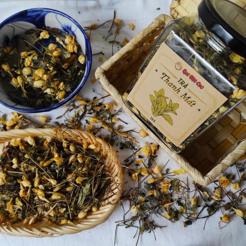 Trà hoa thảo mộc, hoa cúc, hồng, nhài, đậu biếc sấy khô thanh nhiệt, giảm cân, ngủ ngon QUÊ MỘT CỤC 50g (handmade)) | BigBuy360 - bigbuy360.vn