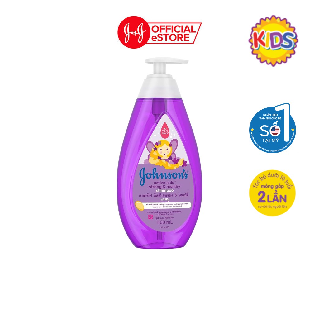 Dầu Gội Giúp Tóc Chắc Khỏe Cho Bé Gái Johnsons Baby Active Kids Strong Healthy Shampoo