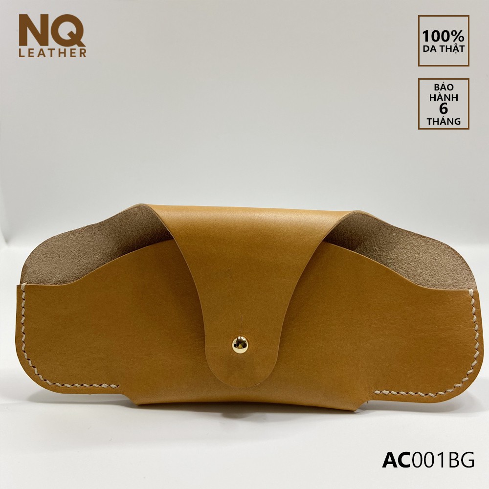 Bao Đựng Mắt Kính Da Bò Thật Vachetta Ý Màu Nâu Vàng Sáng By NQ Leather AC001BG
