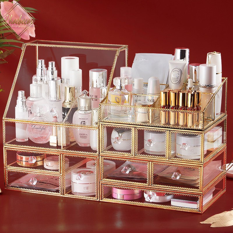 Kệ đựng mỹ phẩm, khay đựng mỹ phẩm, hộp đựng son trong suốt, để bàn - PB31 | BigBuy360 - bigbuy360.vn