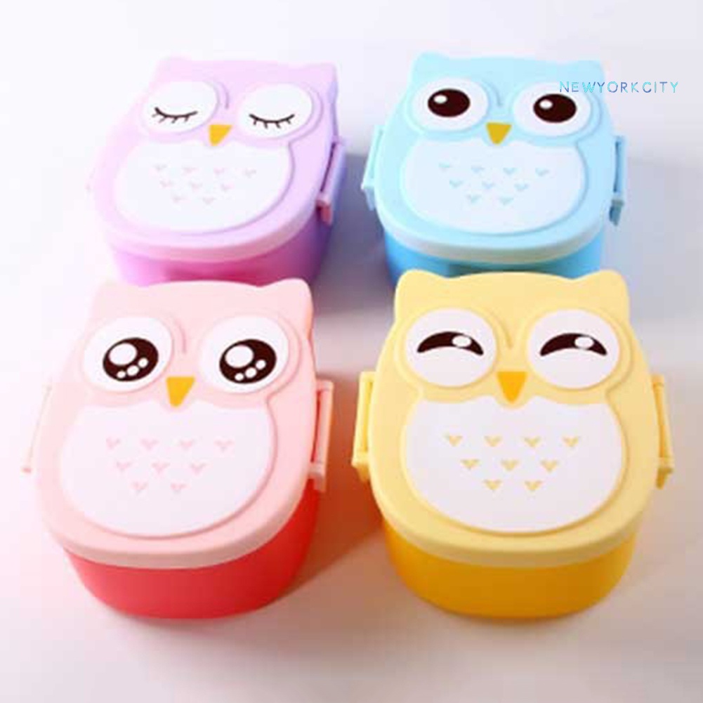 Hộp Đựng Thức Ăn 2 Ngăn Hình Cú Hoạt Hình