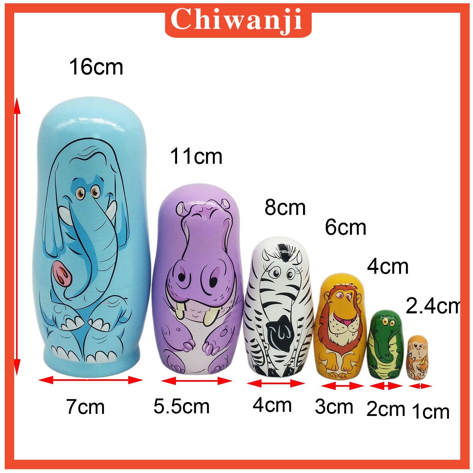 Bộ 6 Búp Bê Nga Matryoshka Hoạ Tiết Hoạt Hình