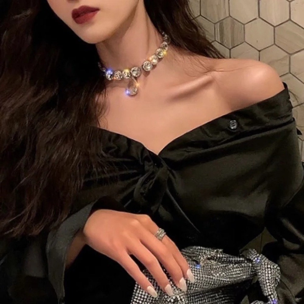 Vòng cổ Đính Đá Lấp Lánh Thời Trang Cho Nữ