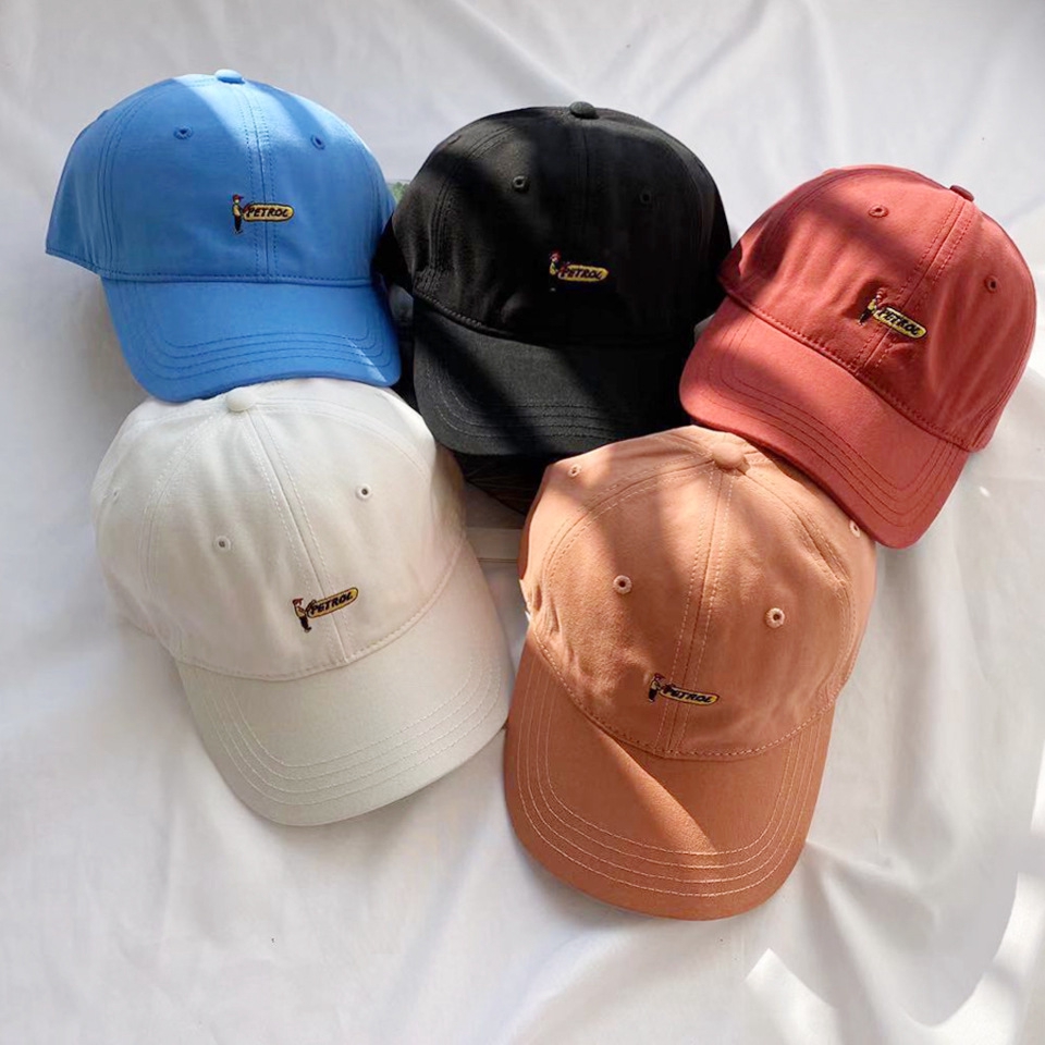 Mũ Lưỡi Trai LINJW Cotton Thêu Họa Tiết Hoạt Hình Phong Cách Hàn Quốc Thời Trang Xuân Hè