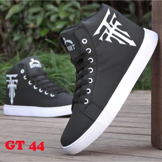 Giày Nam Giá Rẻ - Giày Thể Thao Nam Cổ Cao, Đen, Đế Trắng GT44