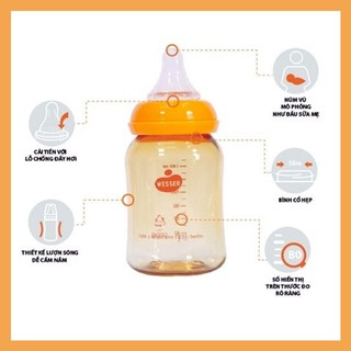 Bình sữa Wesser PPSU cổ hẹp 60ml/140ml/250ml