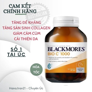 Viên uống vitamin c hàm lượng cao tăng sức đề kháng, sáng da blackmores bio c 1000mg