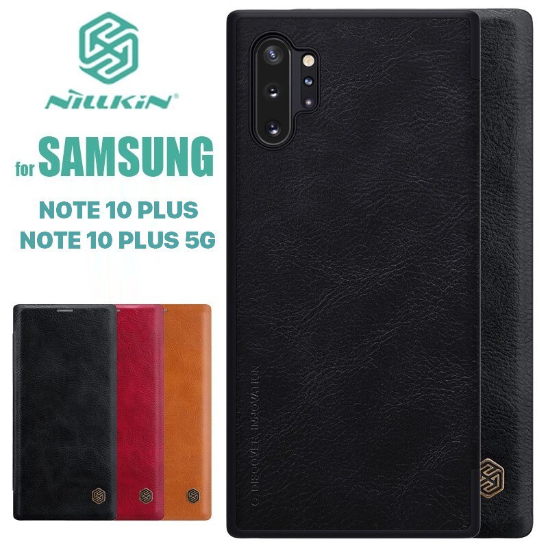 BAO DA SAMSUNG NOTE 10 PLUS VÀ NOTE 10 PLUS 5G NILLKIN QIN CHÍNH HÃNG  HÀNG CHUẨN