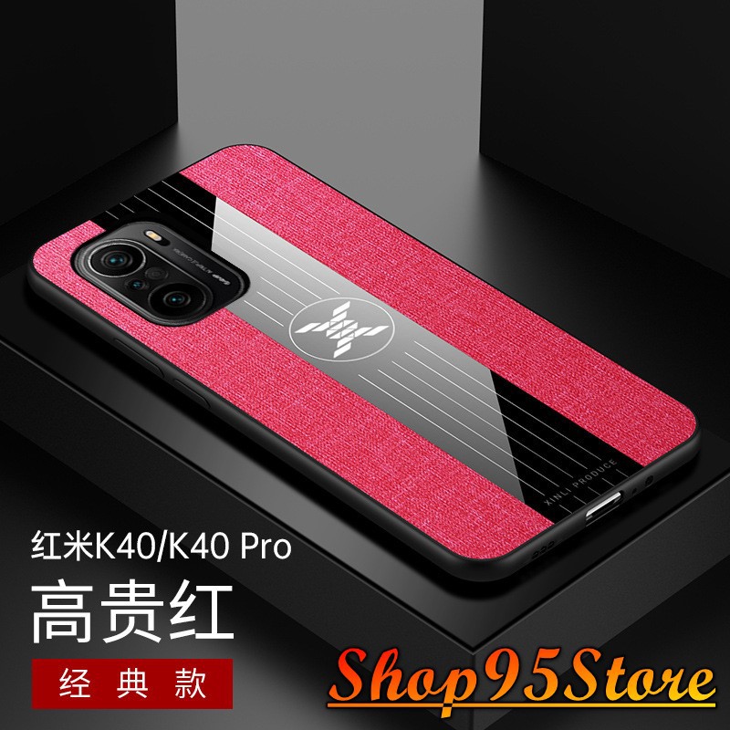 Ốp lưng vải jean Xiaomi Redmi K40 / K40 Pro họa tiết kẻ sọc