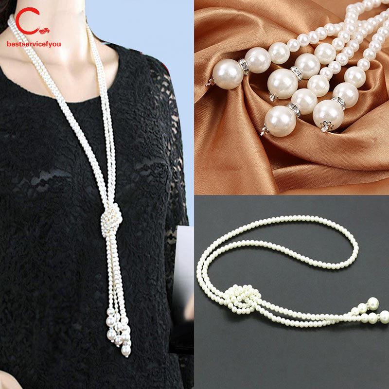 Dây chuyền ngọc trai nhân tạo nữ dáng dài tua rua