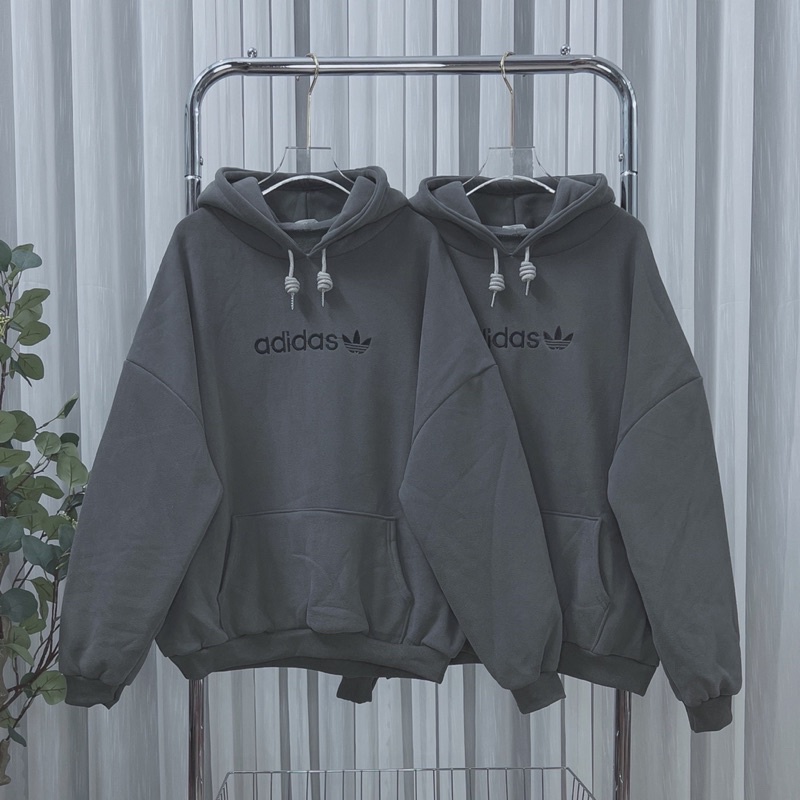 Áo hoodie form rộng vải nỉ Ngoại Thêu Adi Unisex