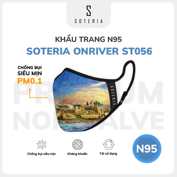 Khẩu trang thời trang Soteria OnRiver ST056 - N95 lọc 99% bụi mịn 0.1 micro - Size S,M,L