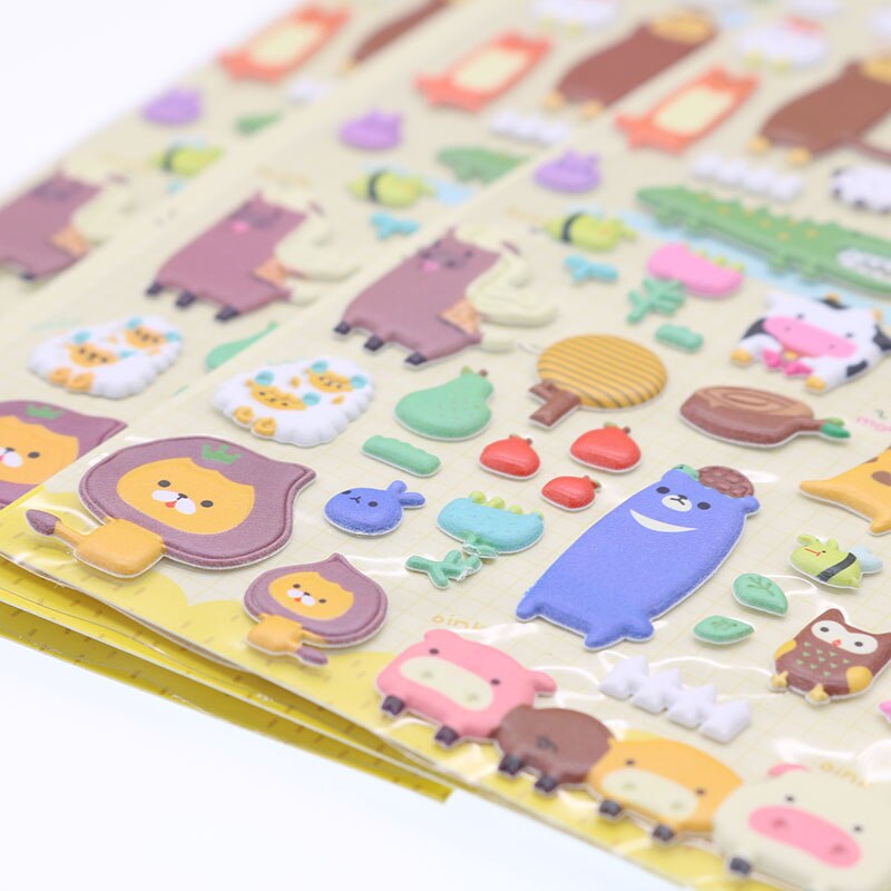 Set 3 Miếng Dán Hình Động Vật 3d Dễ Thương Cho Bé