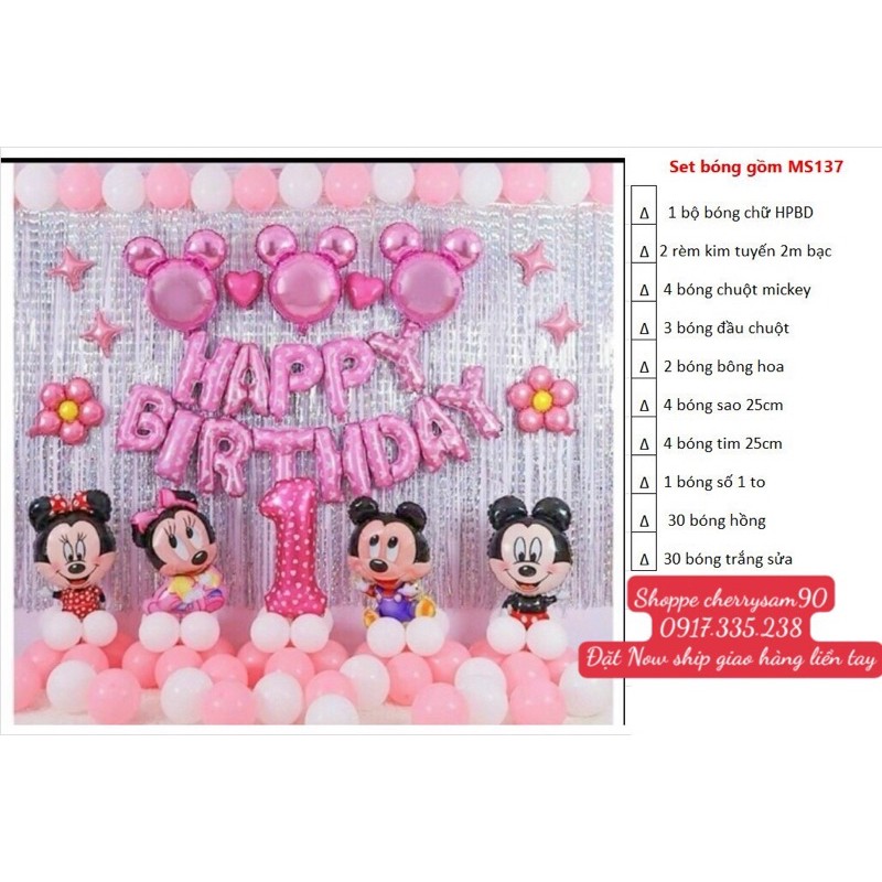 Set Bộ Bóng Chú Chuột Mickey Siêu Dễ Thương Xinh Bé rất Thích Thú luôn nha