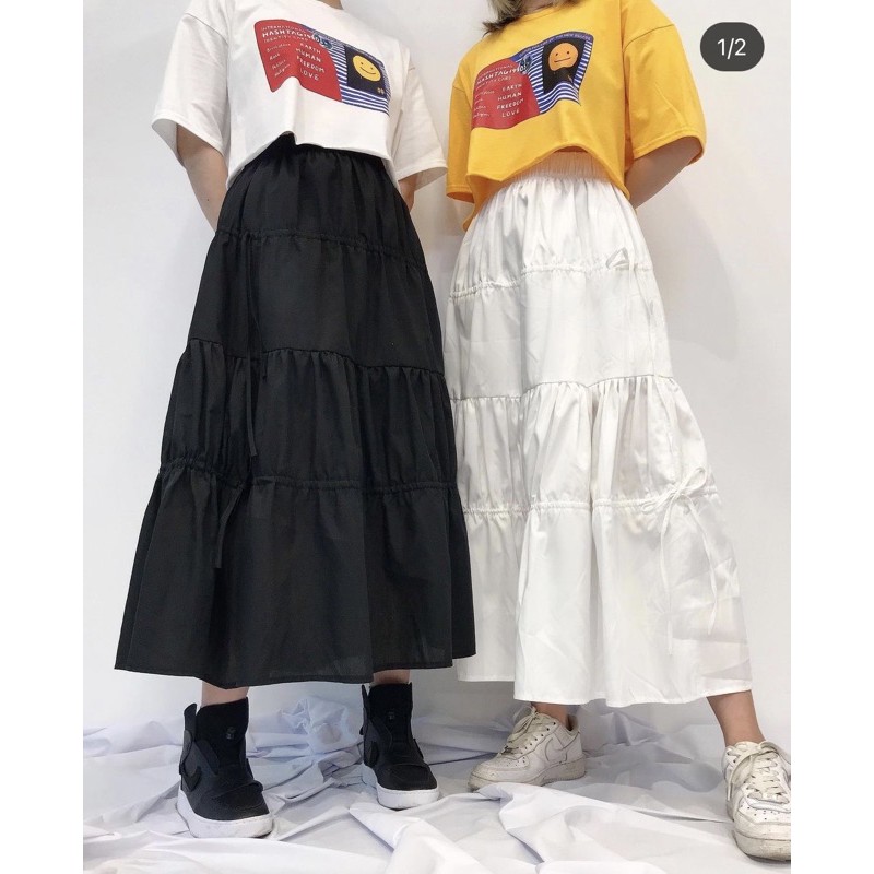 Chân váy ba tầng thắt nơ chất thô mát | BigBuy360 - bigbuy360.vn