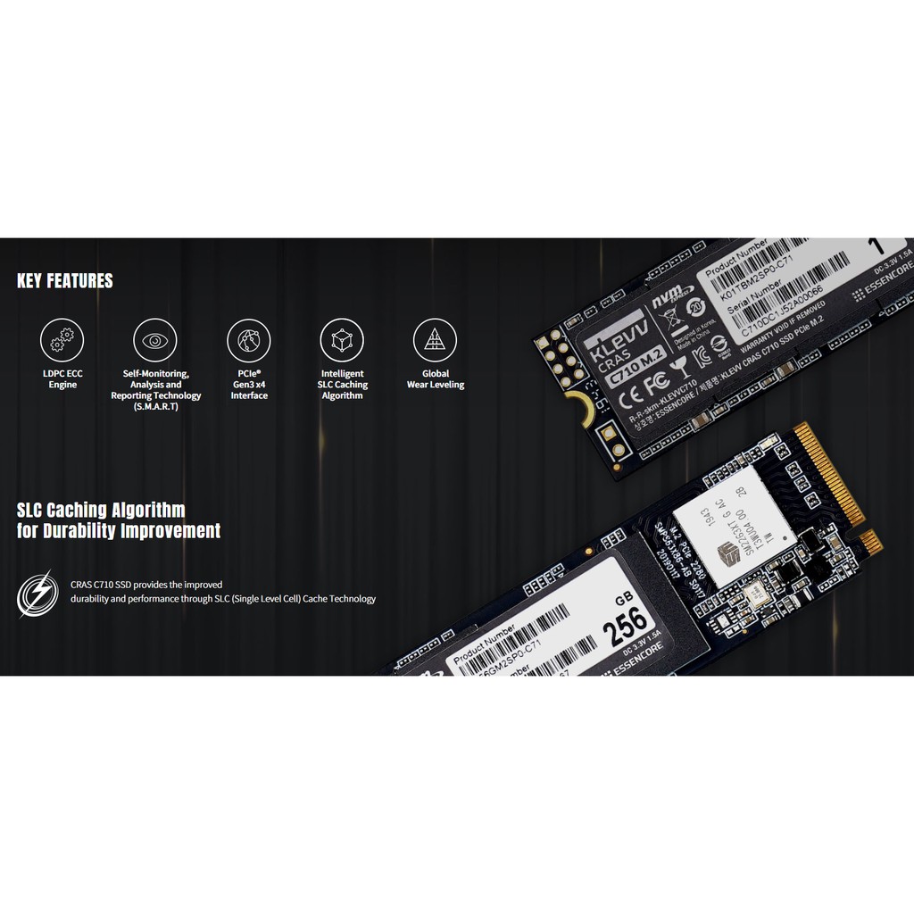 Ổ cứng gắn trong NVMe SSD Klevv CRAS C710 M2 Gen3x4