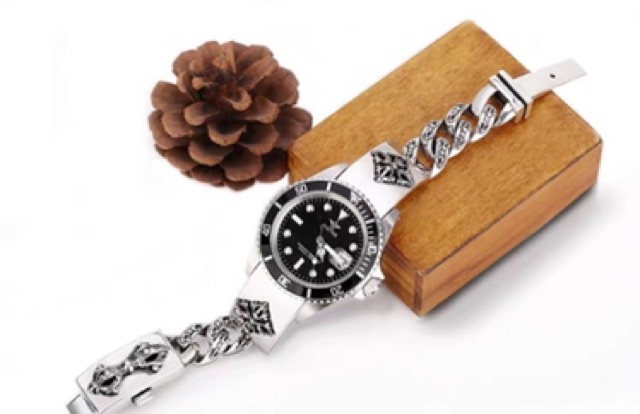 ĐỒNG HỒ KHẮC CHÚ OM MANI PADME HUM CHÙY KIM CANG, CHÀY YẾT MA cho Nam