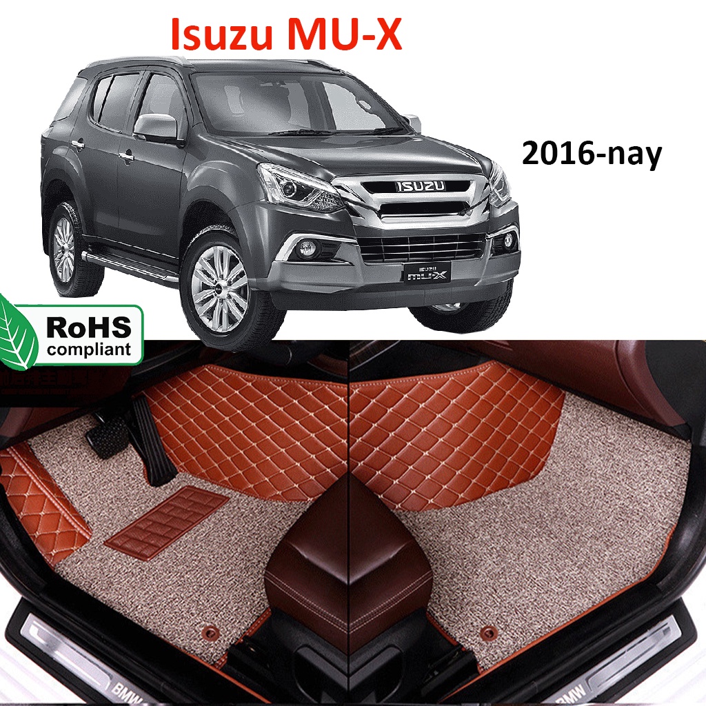 Thảm lót sàn 6D Isuzu MUX 2016-nay 7 chỗ chống nước, phủ kín sàn xe, cách âm hiệu quả