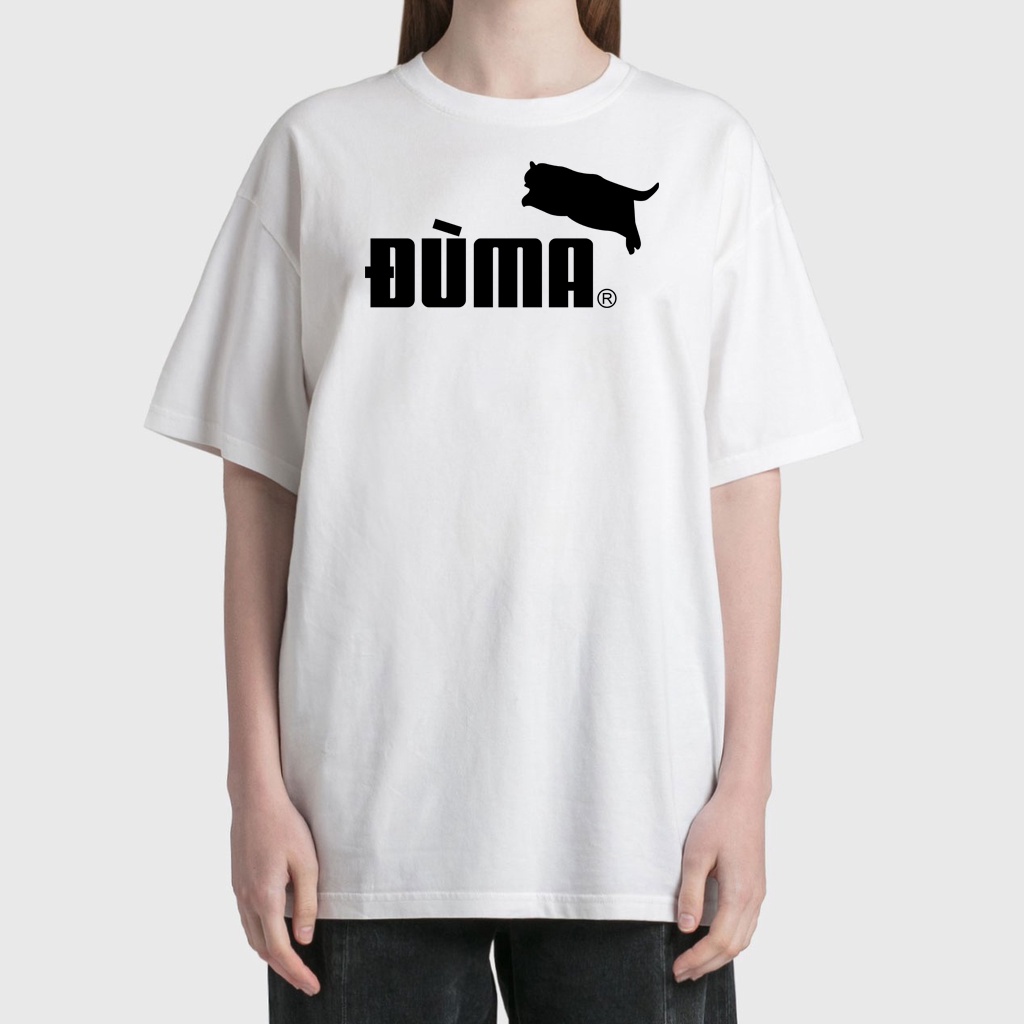Áo Thun DUMA 100% Cotton Tay Lỡ Unisex - Đen/Trắng Cổ Tròn | Blackwork