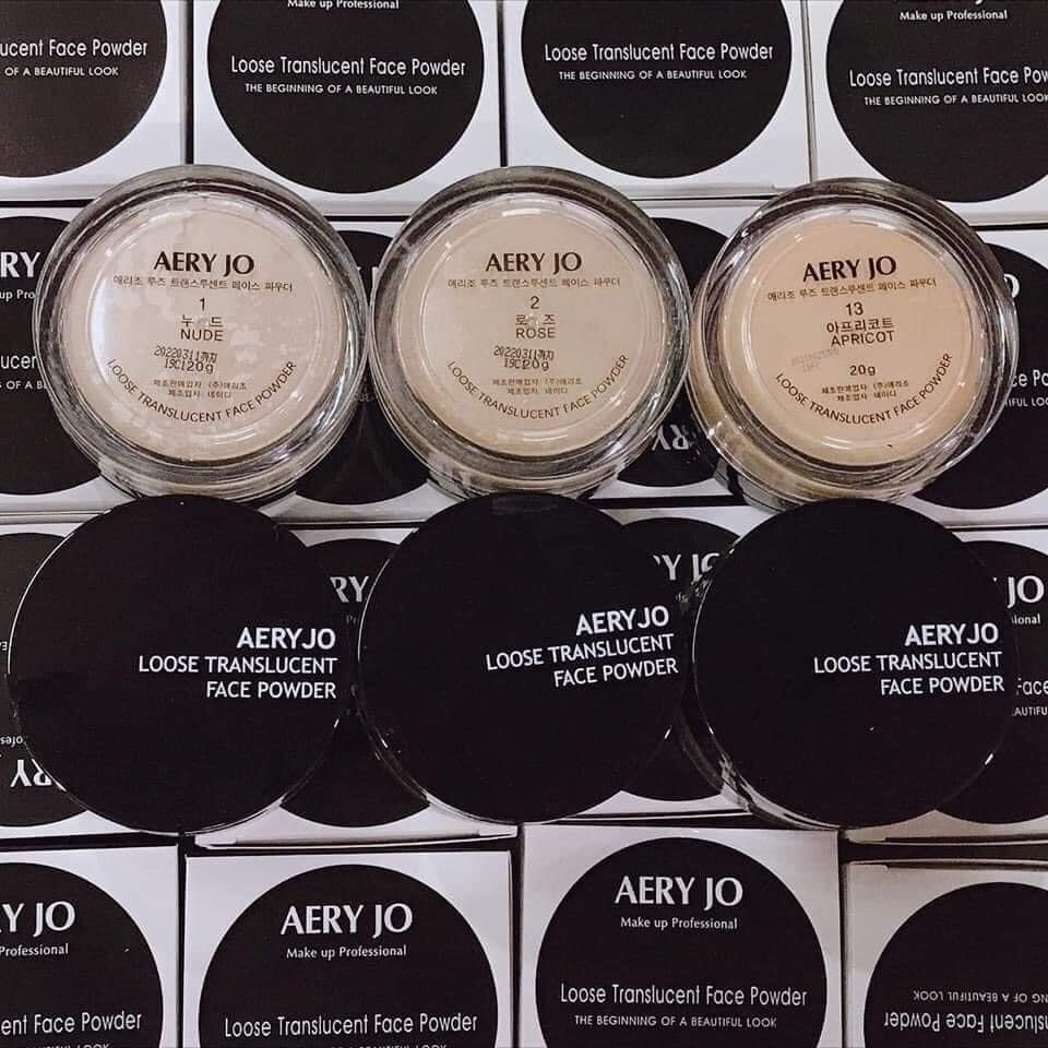Phấn Phủ kiềm dầu Aery Jo 20g Dạng Bột siêu mịn sẵn 2 tone chuyên dùng cho makeup