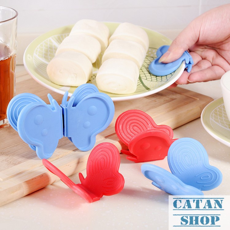 Combo 2 tay nắm nồi cơm, chào nóng hình bướm tiện dụng, tô dĩa nóng, lò vi sóng GD27-TNNC