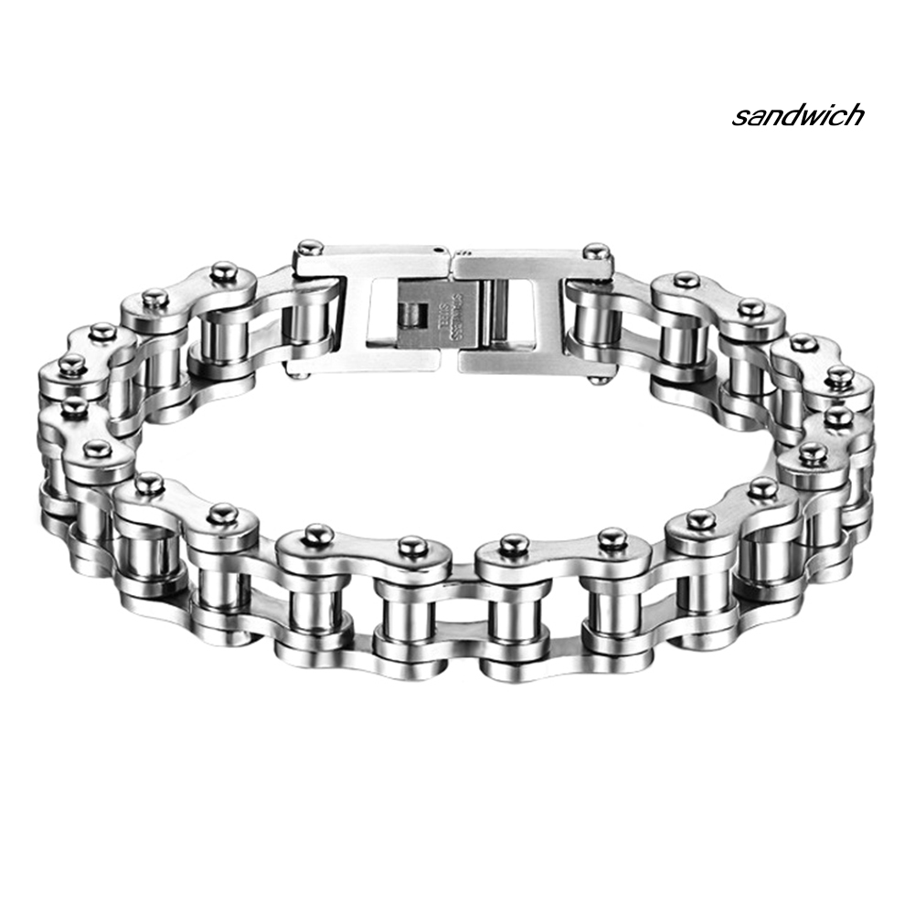 Vòng tay thép titan hình dạng xích cá tính trẻ trung thời trang cho nam