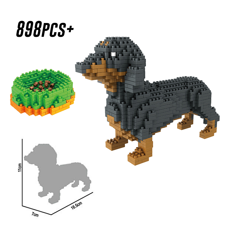 đồ chơi trẻ em Lego Xếp Hình Chó Husky Schnauzer Cho Bé