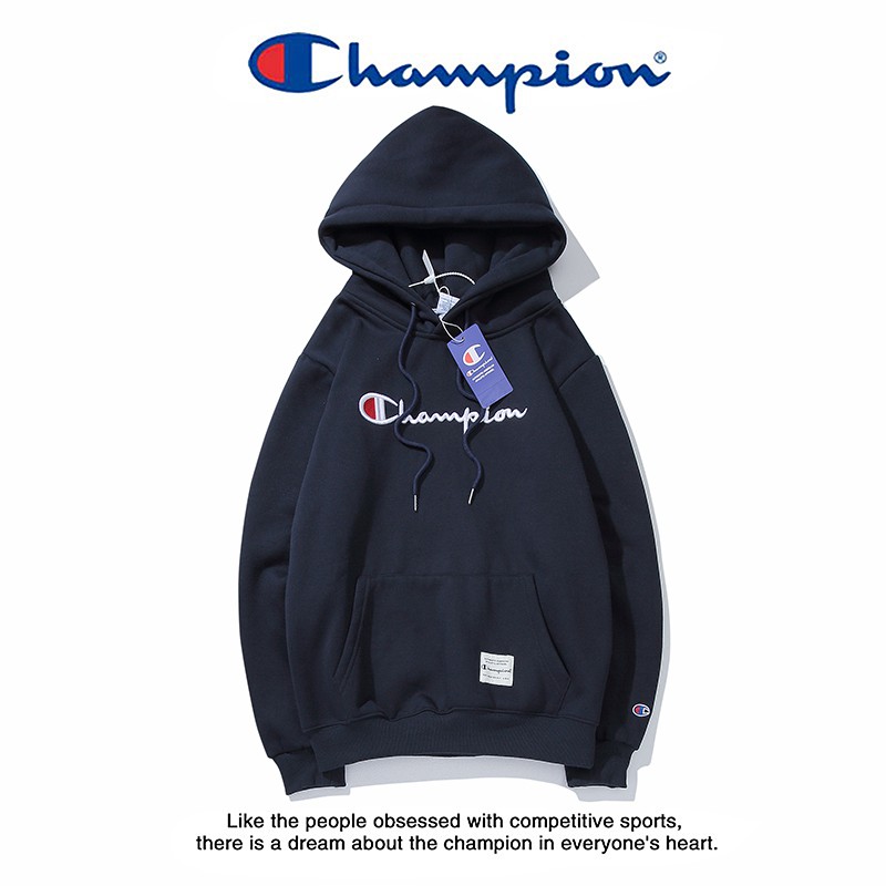 Áo hoodie tay dài kiểu rộng in hình chữ Champion C08939