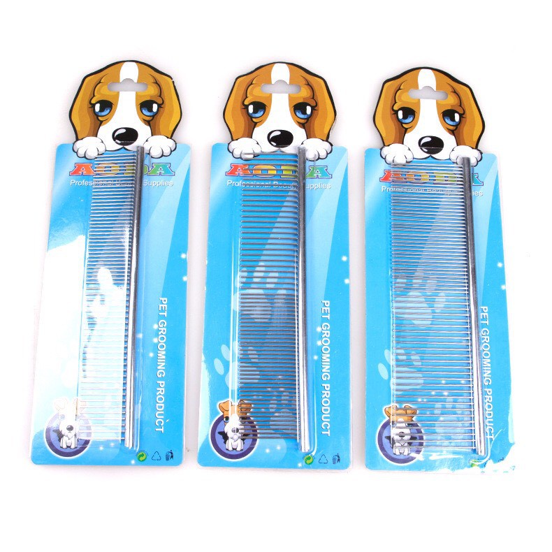 LƯỢC INOX CHẢI LÔNG CHO THÚ CƯNG CHÓ MÈO Dài 19cm Chất liệu inox cao cấp - Pet shop Uytinpro