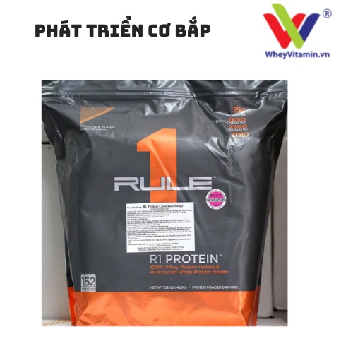 Thực phẩm tăng cơ Rule 1 R1 Whey Protein Isolate/Hydrolysate 10lbs (4.5kg)