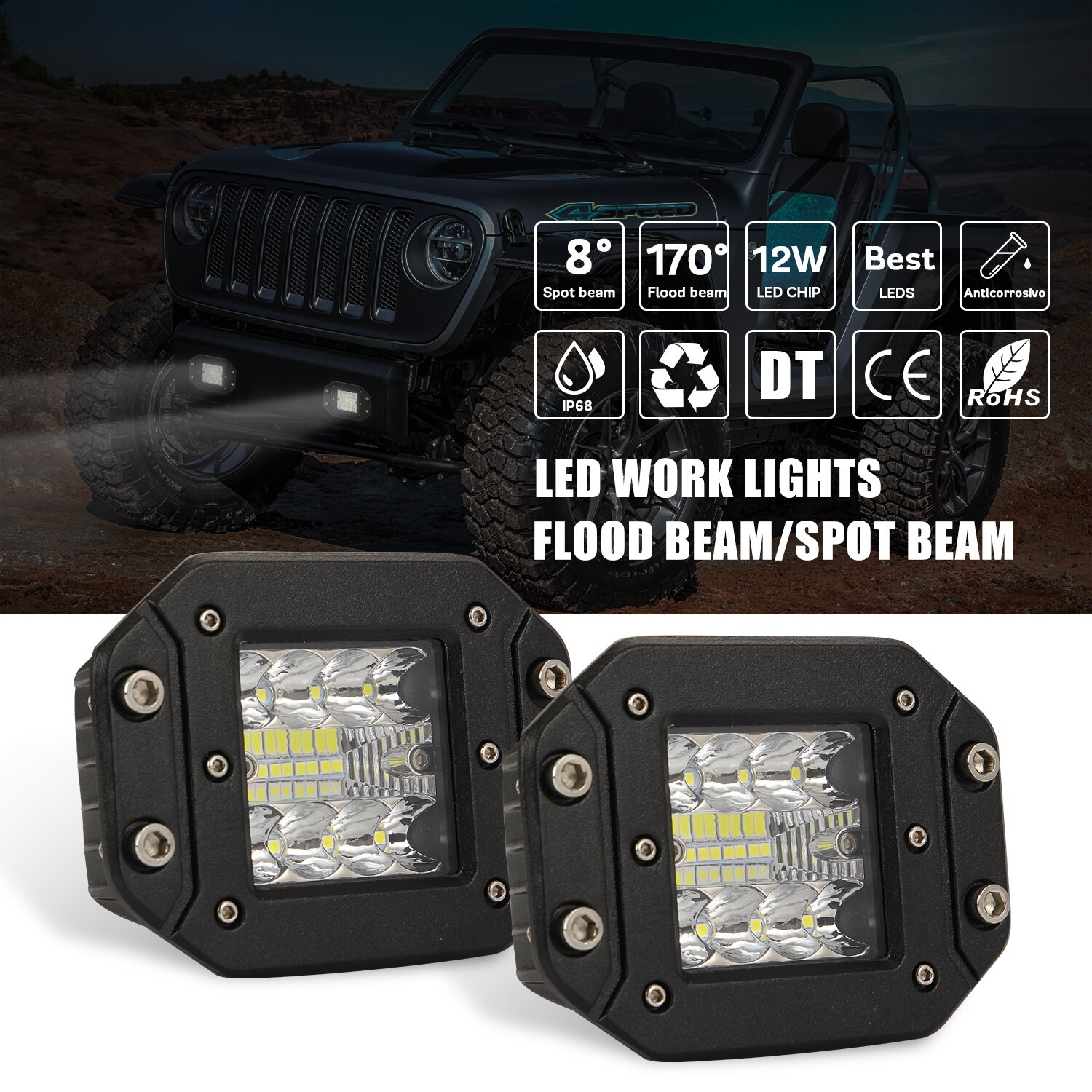 Đèn Led 5 Inch 39w 12v 24v 4x4 4wd Atv Cho Xe Tải