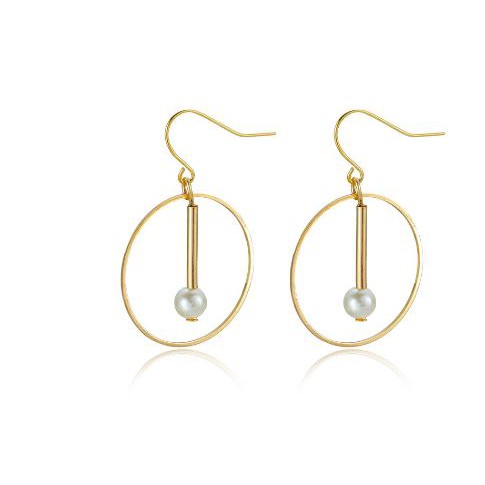 M 27 Hoa tai đính hạt nhựa dáng khuyên tròn thời thượng