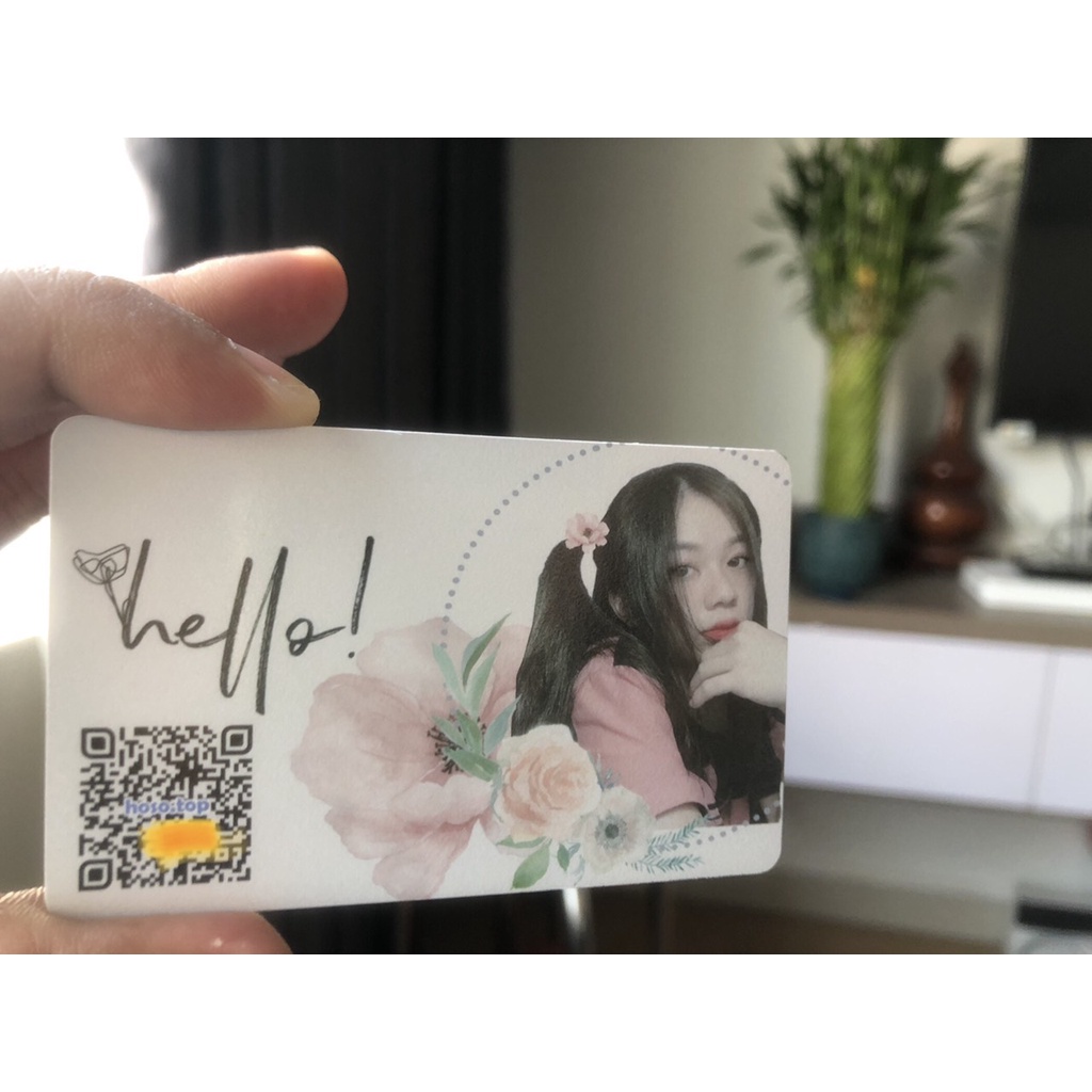 Danh thiếp thông minh - in ẢNH 2 MẶT + TÊN + QR CODE - thẻ cá nhân chip NFC