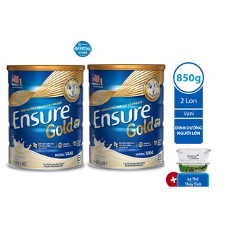 [Tặng 02 Thố thủy tinh bất kỳ] Bộ 02 lon Sữa bột Ensure Gold (HMB) 850g/lon