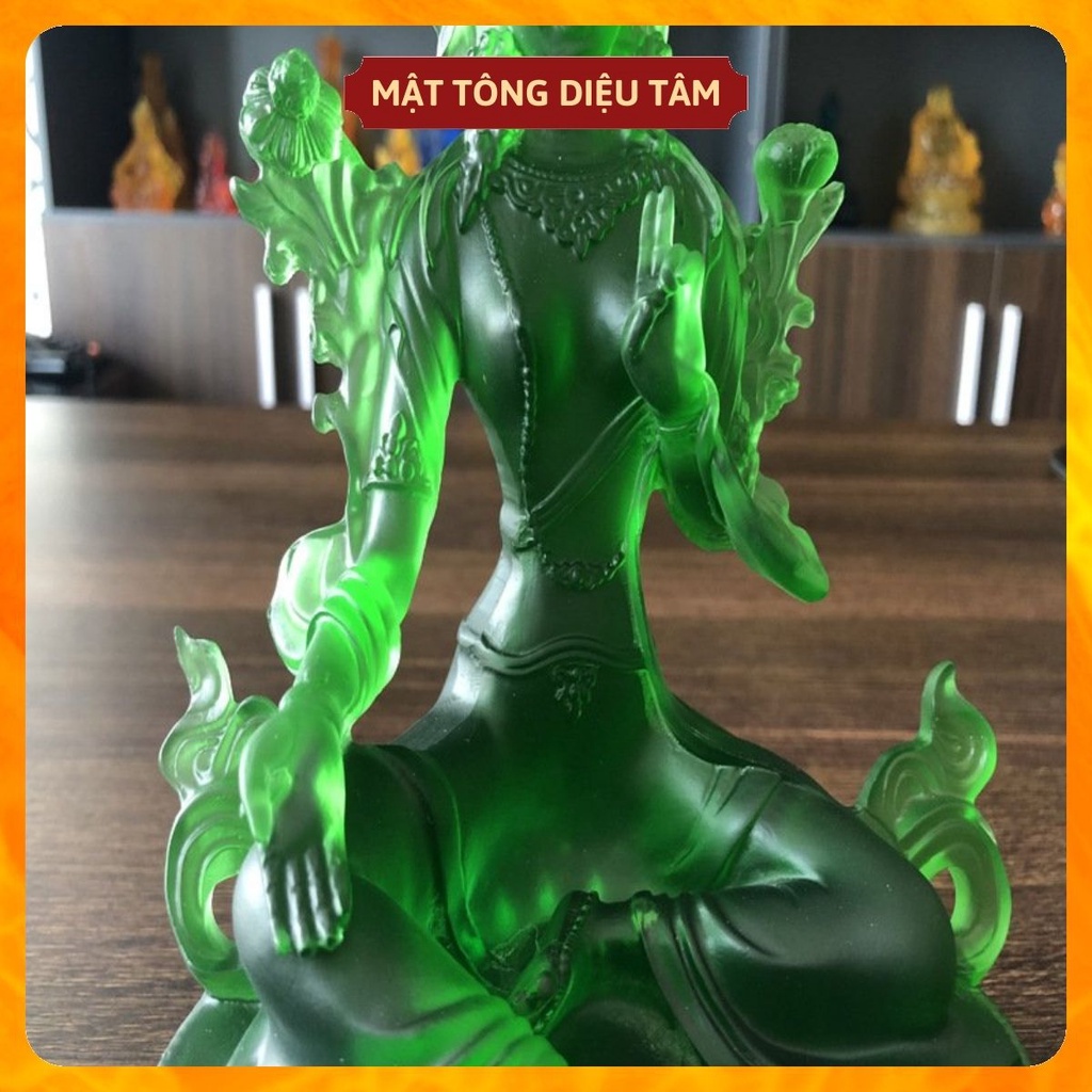 Tượng đức tara xanh lục độ phật mẫu Mã LL12,5cm