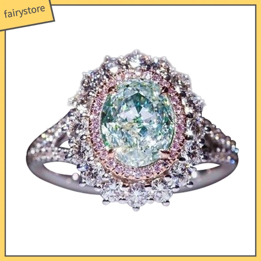 Nhẫn đính đá Topaz/pha lê giả sang trọng