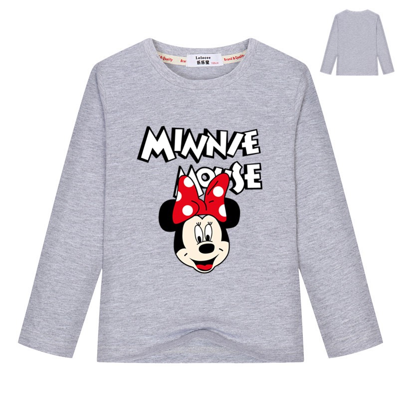 Áo thun dài tay cho bé trai Cô gái cổ điển Mickey / Minnie Mouse Áo phông đồ họa