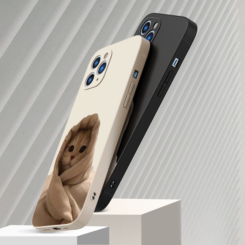 Ốp lưng iphone Ốp điện thoại SUNTAIHO silicon mềm hình chú mèo ngủ đáng yêu thích hợp cho iPhone 13 12 11 Mini Pro X XR XS Max 7/8 Plus