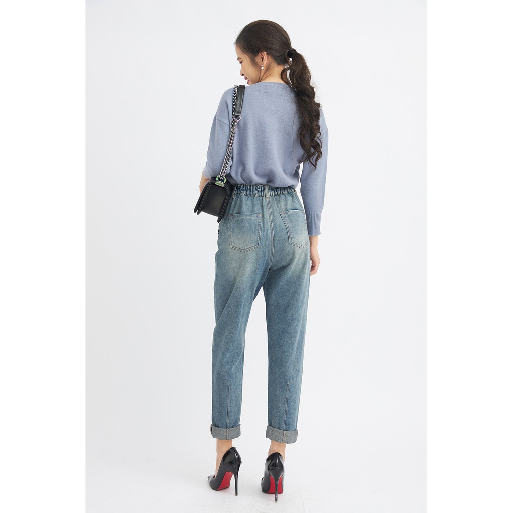 Quần jean nữ cạp chun trẻ trung 20AGAIN cá tính năng động QBA0062 | BigBuy360 - bigbuy360.vn