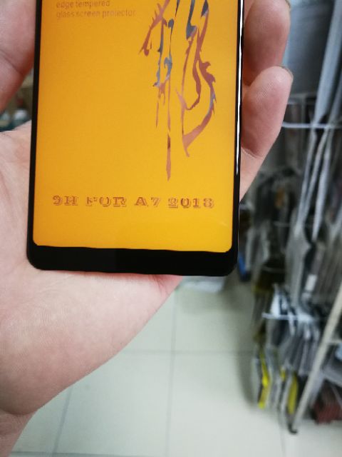 Cường lực Samsung A7 2018 6D Full Màn Full keo ôm viền siêu đẹp(tặng keo mép giấy lấy bụi)