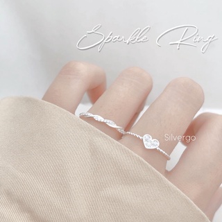 Nhẫn bạc nữ mặt tim đính đá nhẫn bạc nữ silvergo silver