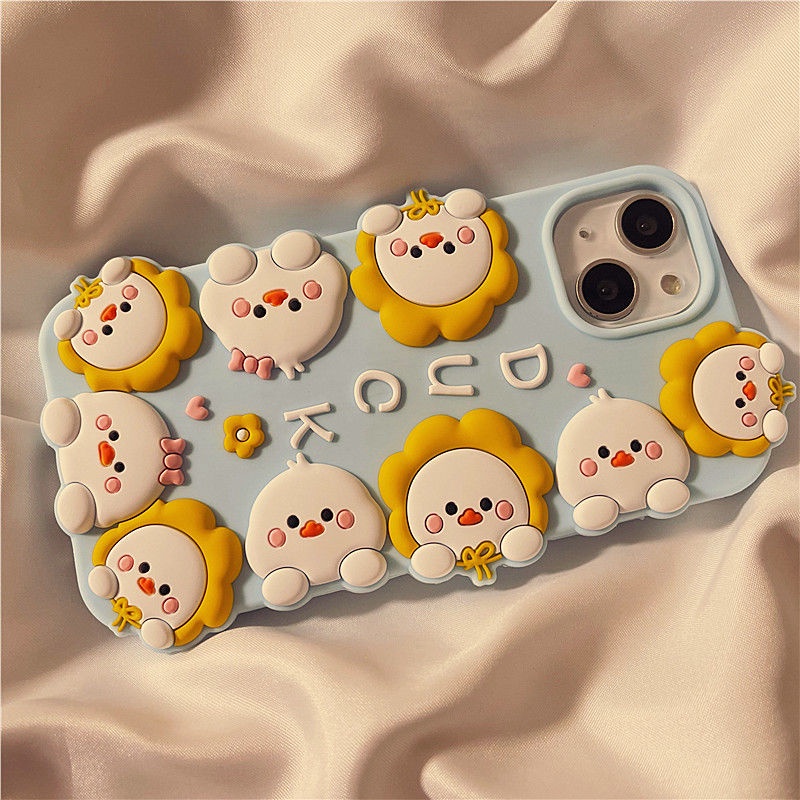 Ốp Điện Thoại Mềm Chống Rơi Họa Tiết Vịt Hoạt Hình Cho iPhone13/12promax iPhone11 xs xr xsmax