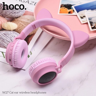 Tai Nghe Chụp Tai Bluetooth Hoco W27 - Tai Mèo Phát Sáng - Hàng Chính Hãng
