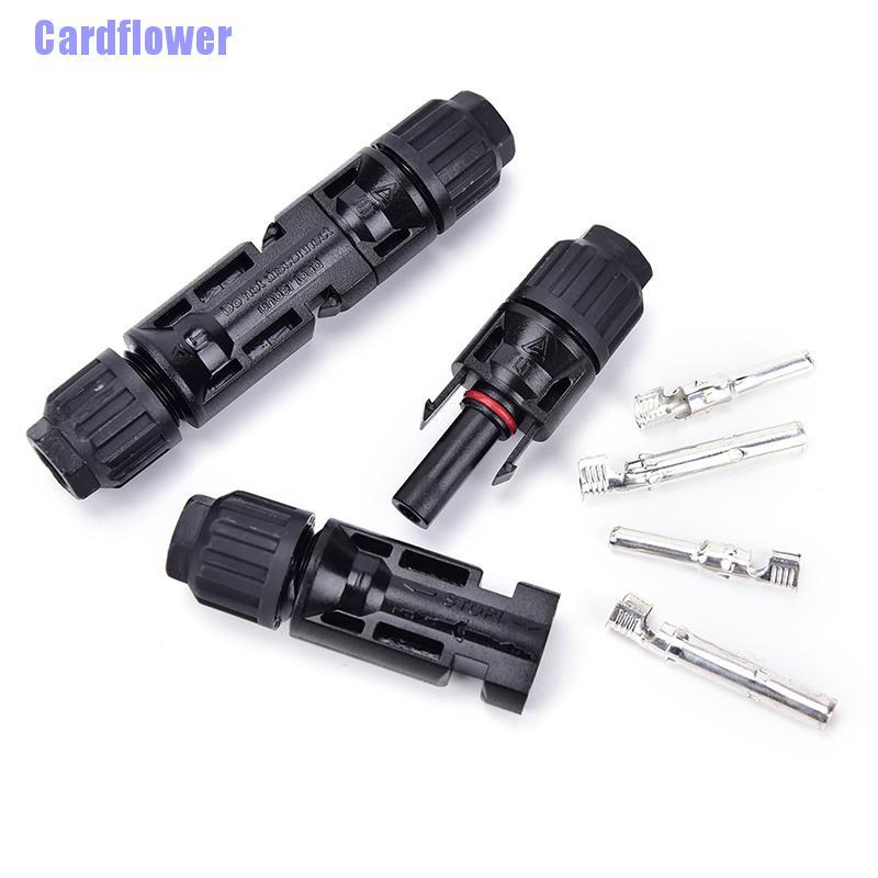 (Hàng Mới Về) 1 Đầu Nối Dây Cáp Năng Lượng Mặt Trời Cardflower 1pcs 30a Male Female M / F Ip67