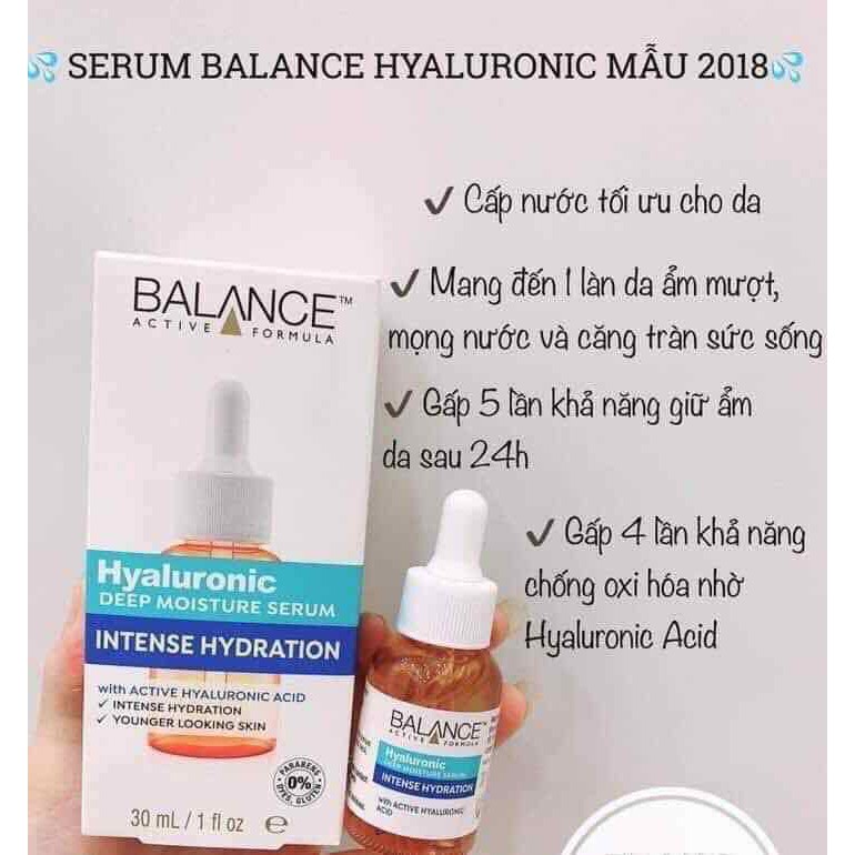 Tinh Chất Cấp Nước Dưỡng Ẩm Balance Active Formula Hyaluronic Deep Moisture Serum 30ml