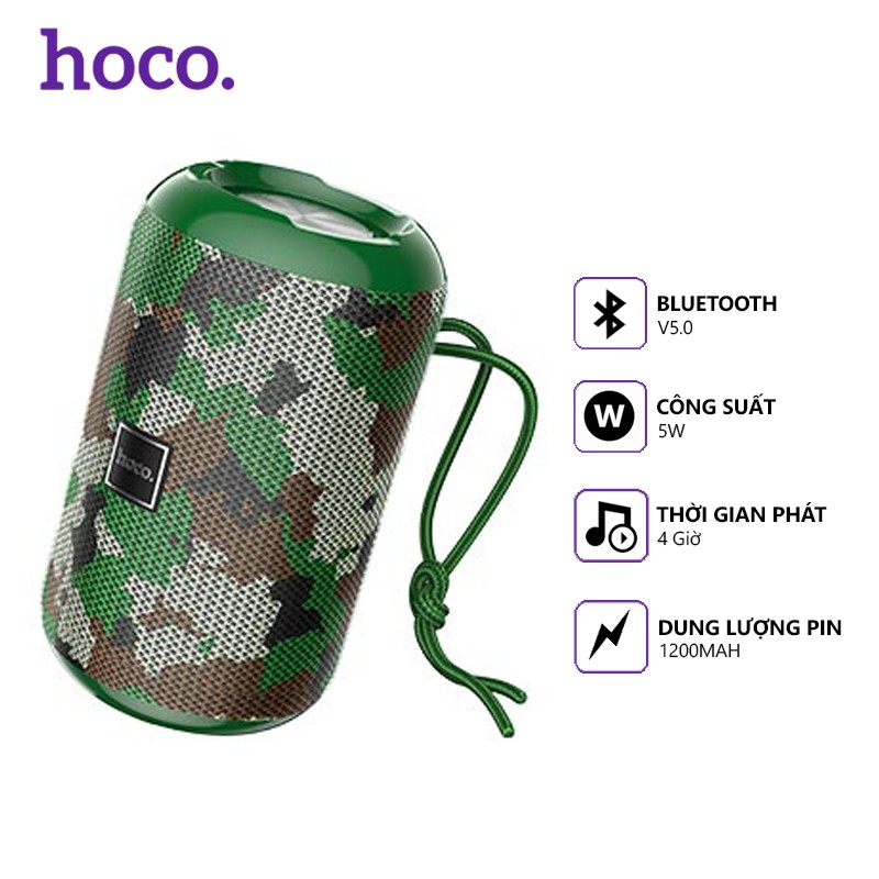 [Mã 2404EL10K giảm 10K đơn 20K] Loa Bluetooth Hoco HC1 V5.0 5W,âm thanh sống động, pin trâu, tương thích nhiều thiết bị