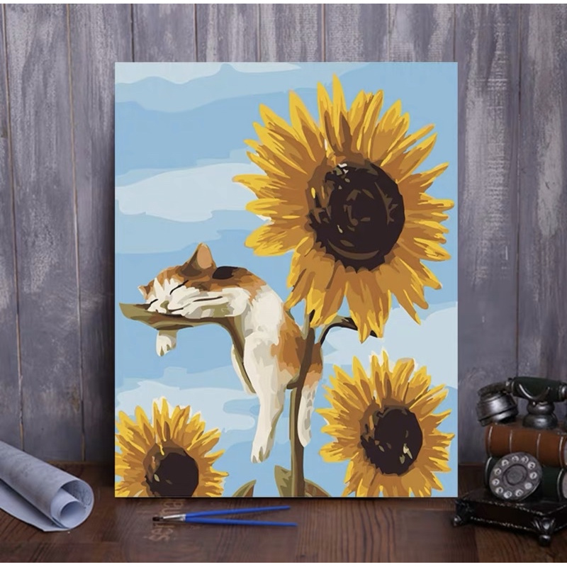 [Sẵn]Tranh Sơn Dầu Số Hoá Mèo - Tranh Tô Màu Theo Số Mèo | BigBuy360 - bigbuy360.vn