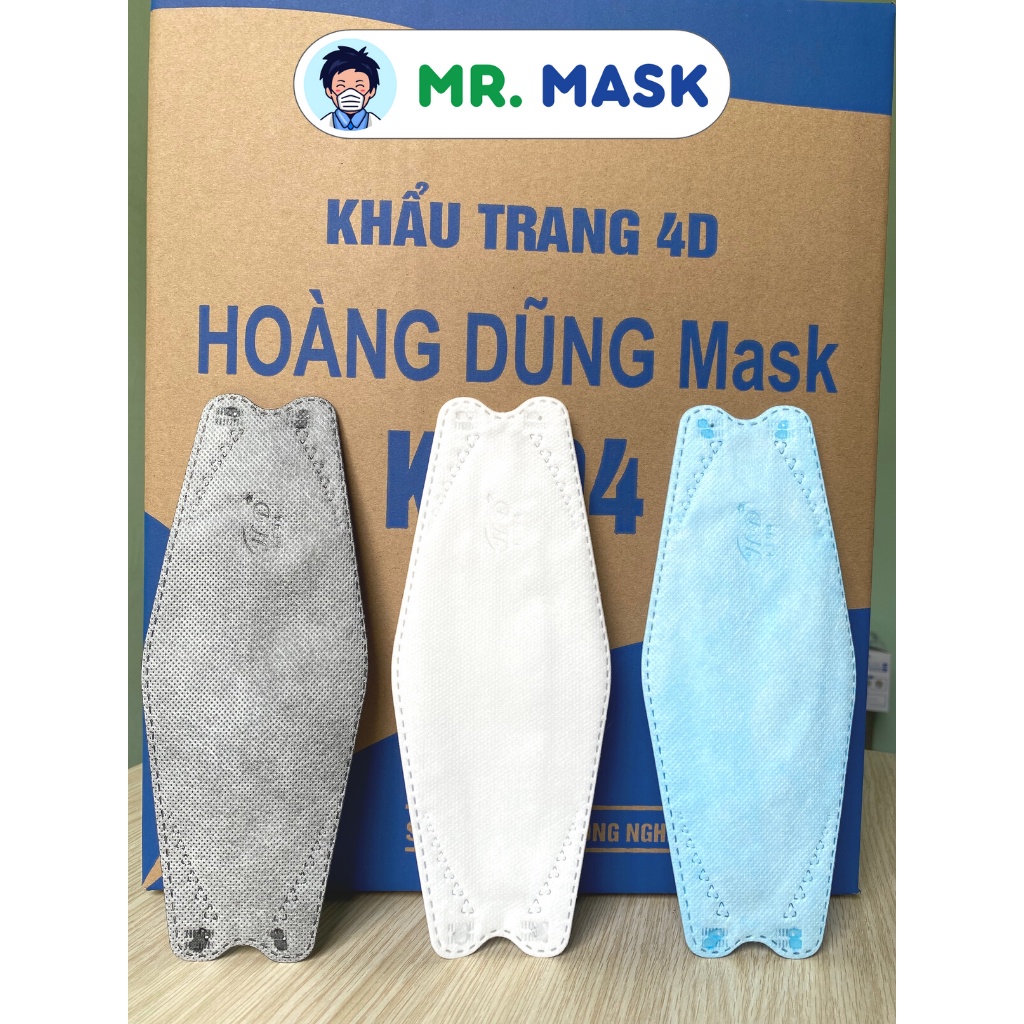 Khẩu Trang Y Tế 4D KF94 Hoàng Dũng Mask Chính Hãng, 4 Lớp Kháng Khuẩn, Tiêu Chuẩn Hàn Quốc, 10 Chiếc/Túi